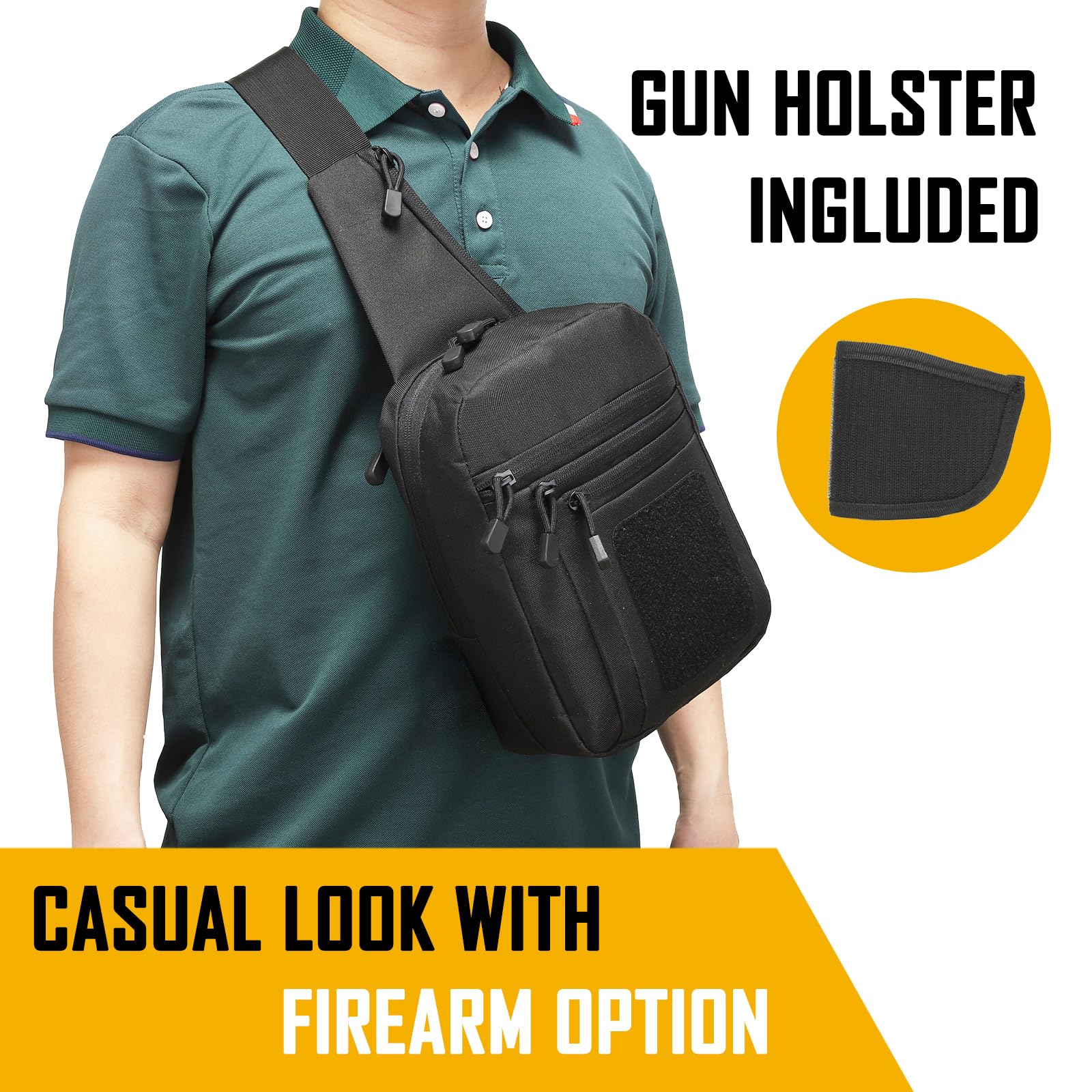 Bolsa crossbody de transporte  - Edc Concealed Carry Sling Bag avaliação e preço