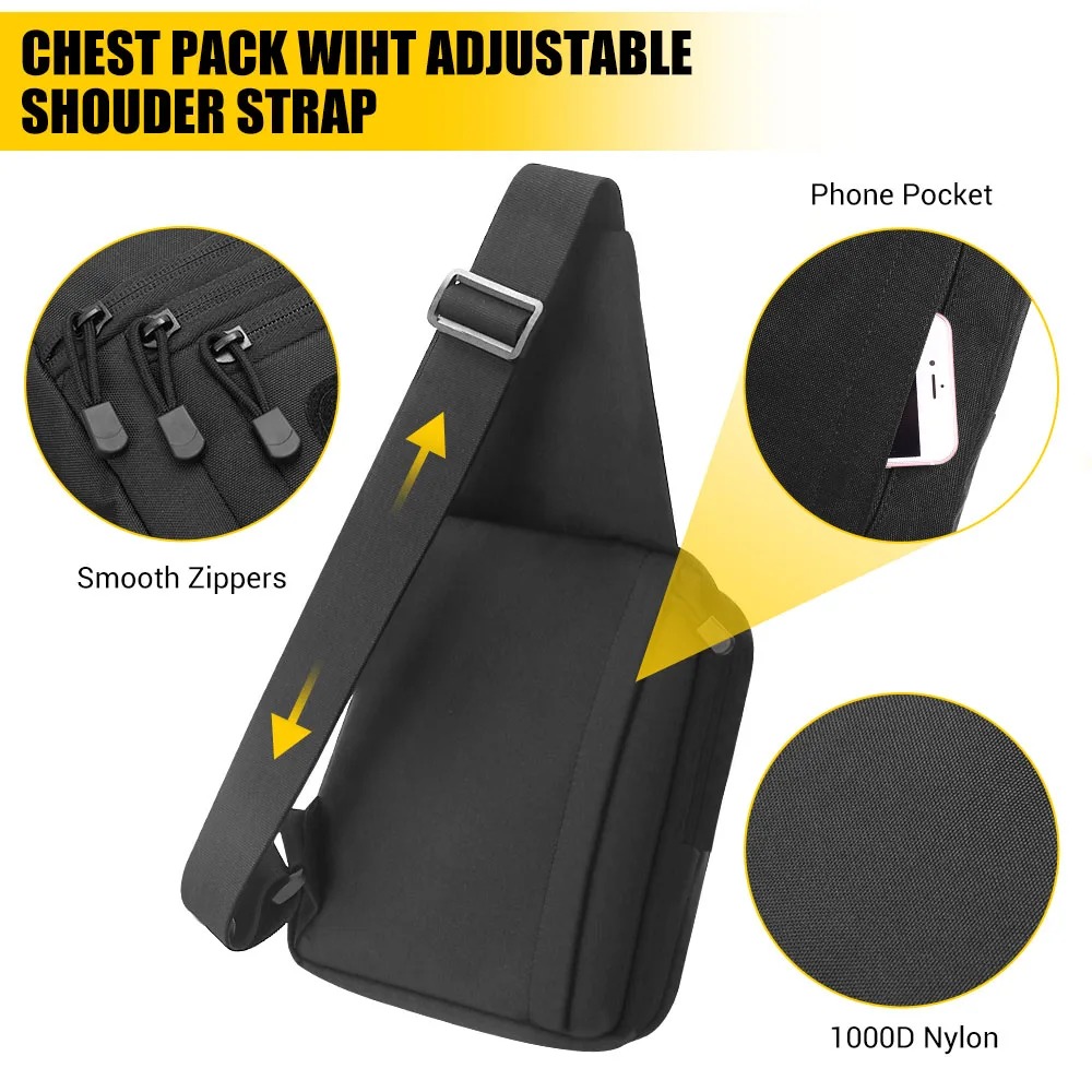 Bolsa tática para pistola, col - Edc Concealed Carry Sling Bag avaliação e preço